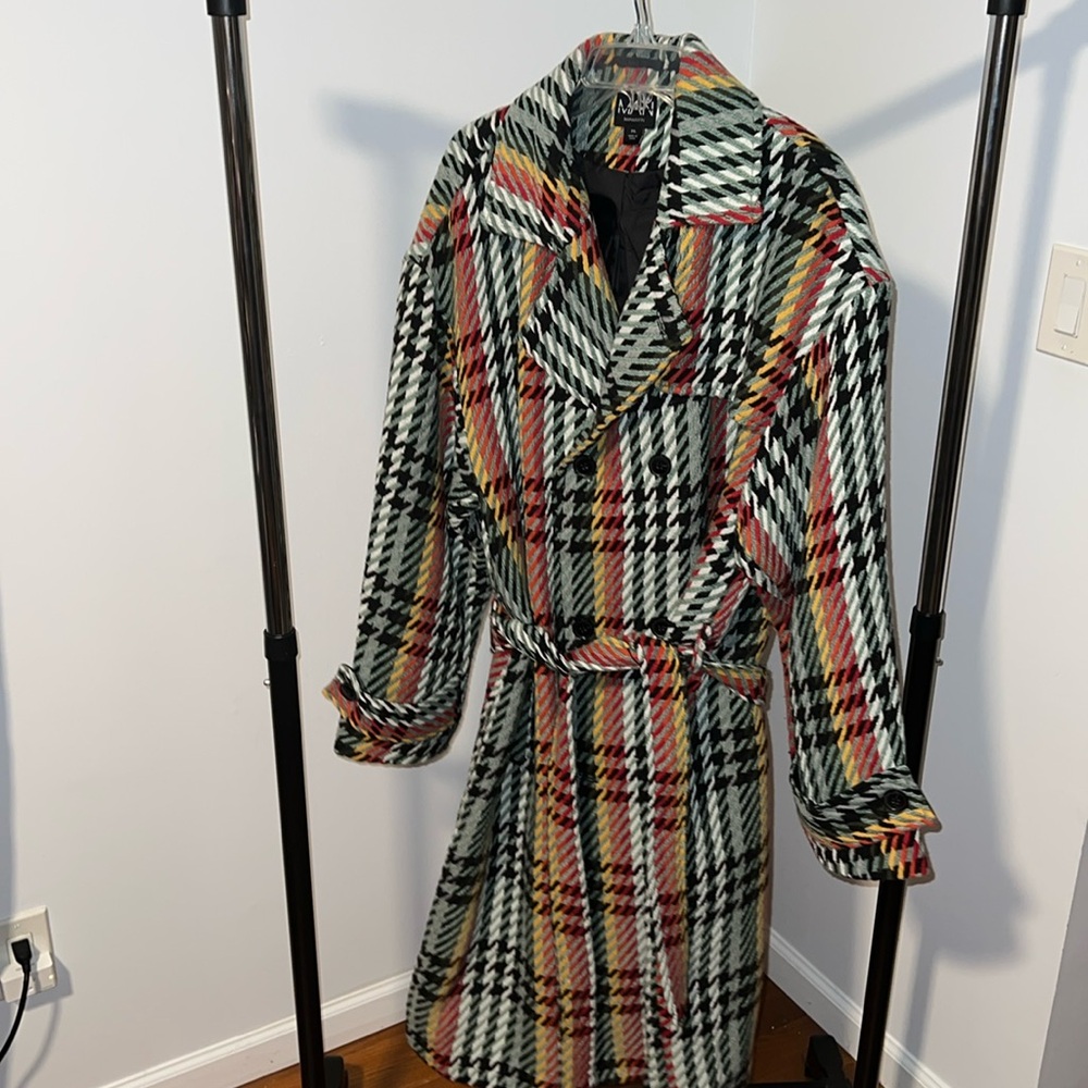NWOT Multicolor Tweed Overcoat